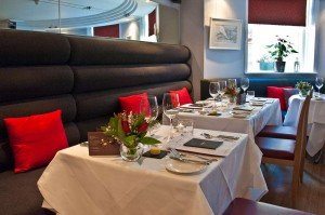 The restaurant at the Drakes Hotel Banquette in restaurant - Drakes of Brighton, Fine Dining Restaurant