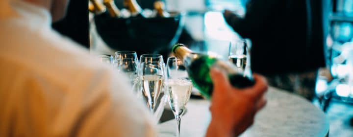 pouring a drink in Brighton, wine bar