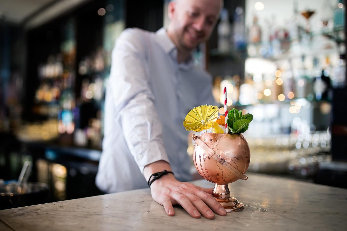 Serving a cocktail at Brighton met Bar