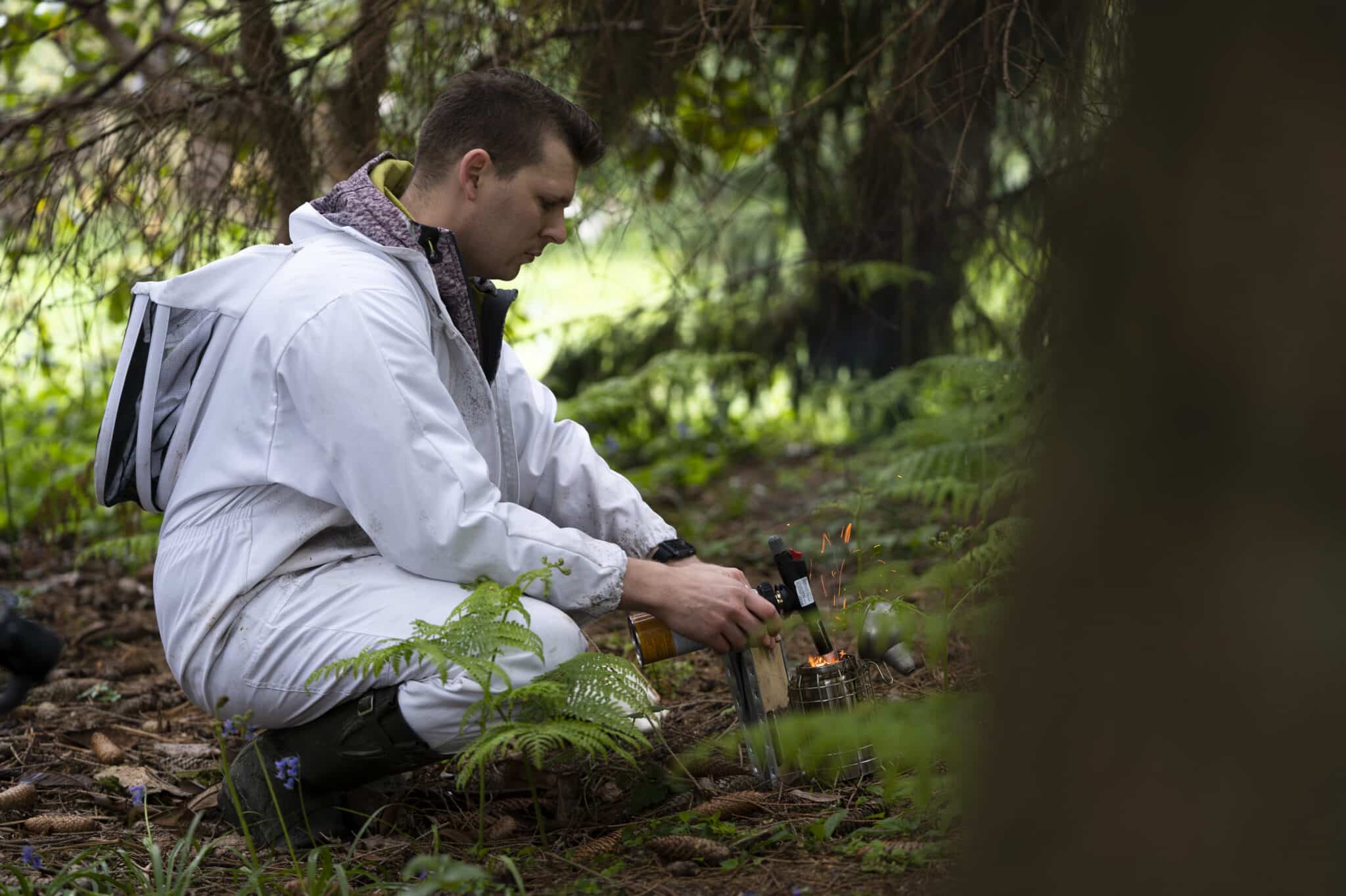 Jean Delport foraging in the gardens at Leonardslee. 