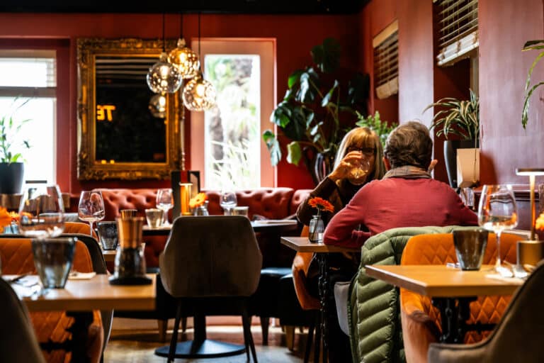 Diners enjoying a meal at Terra restaurant at Tottington manor. Pictured, tables, glasses, mirrors