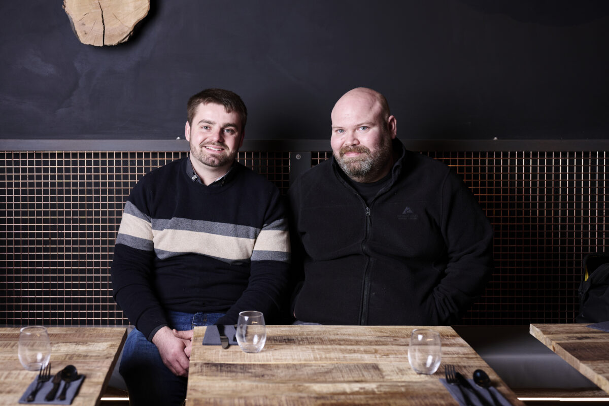DAVE MARROW AND ISAAC COPELAND, sitting at Embers restaurant in brighton