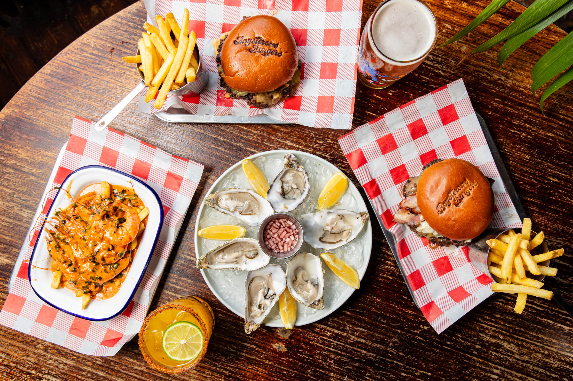 oysters and burgers 
