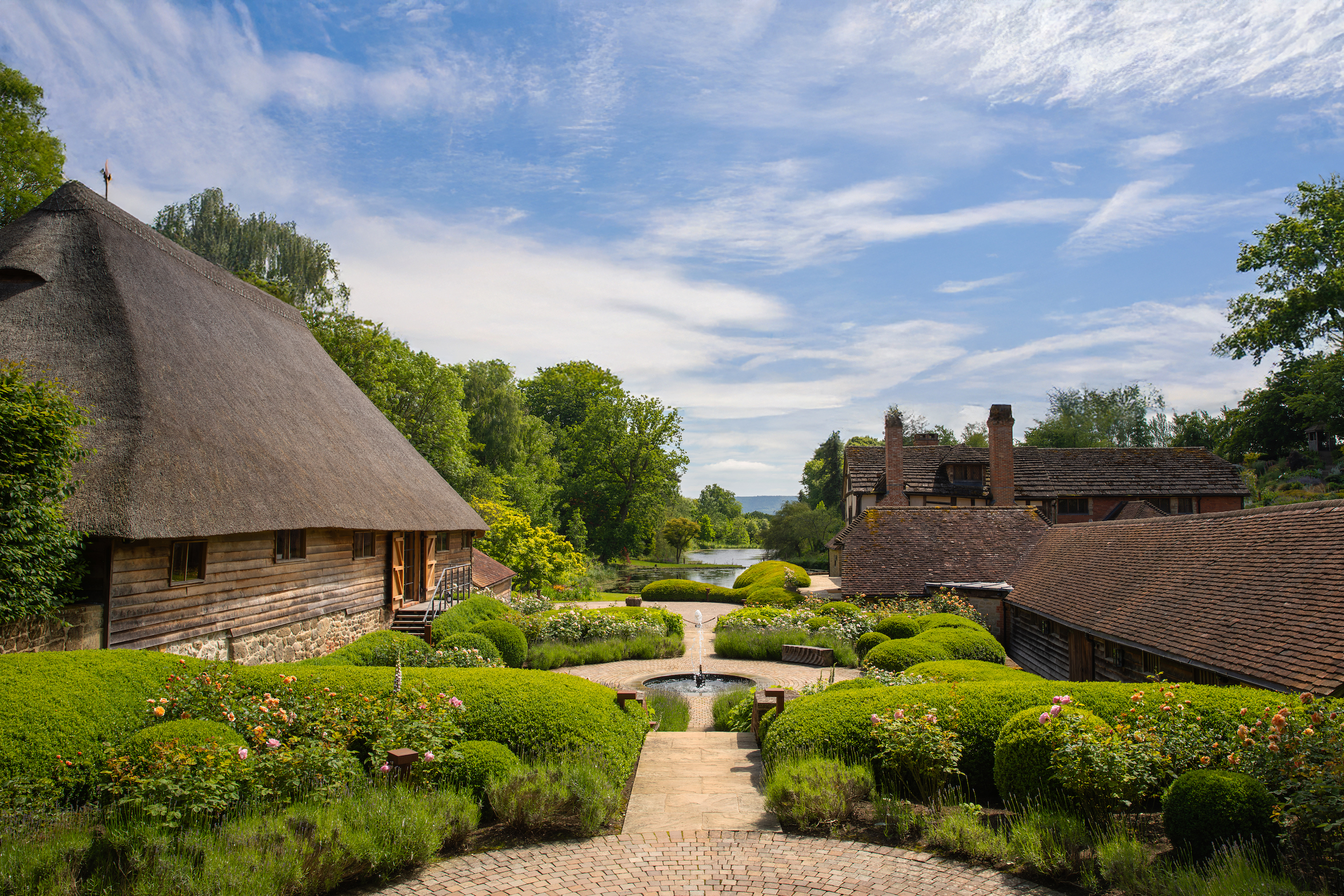 The Nyetimber Estate and thatched cottages. 