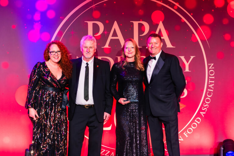 Jo and the team at Village Pizza Kitchen at the PAPA Awards. Black tie