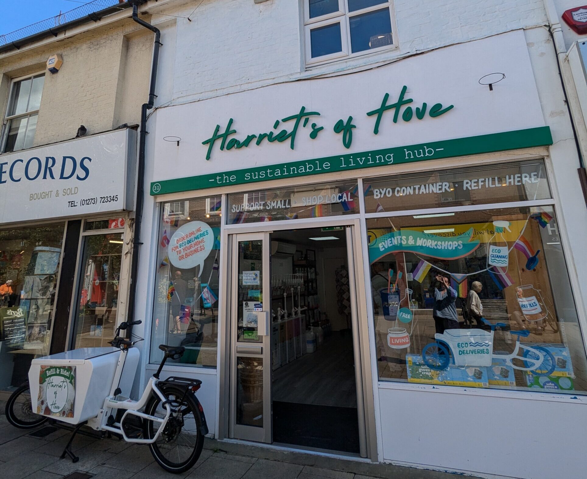 Harriet's of Hove - facade with E Bike
