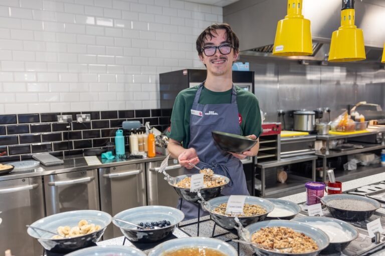 Hospitality interns training at University of Sussex with Chartwells Universities.