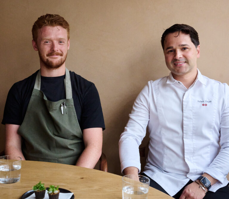 Ewan Waller and Rafael Cagali together, Mare restaurant