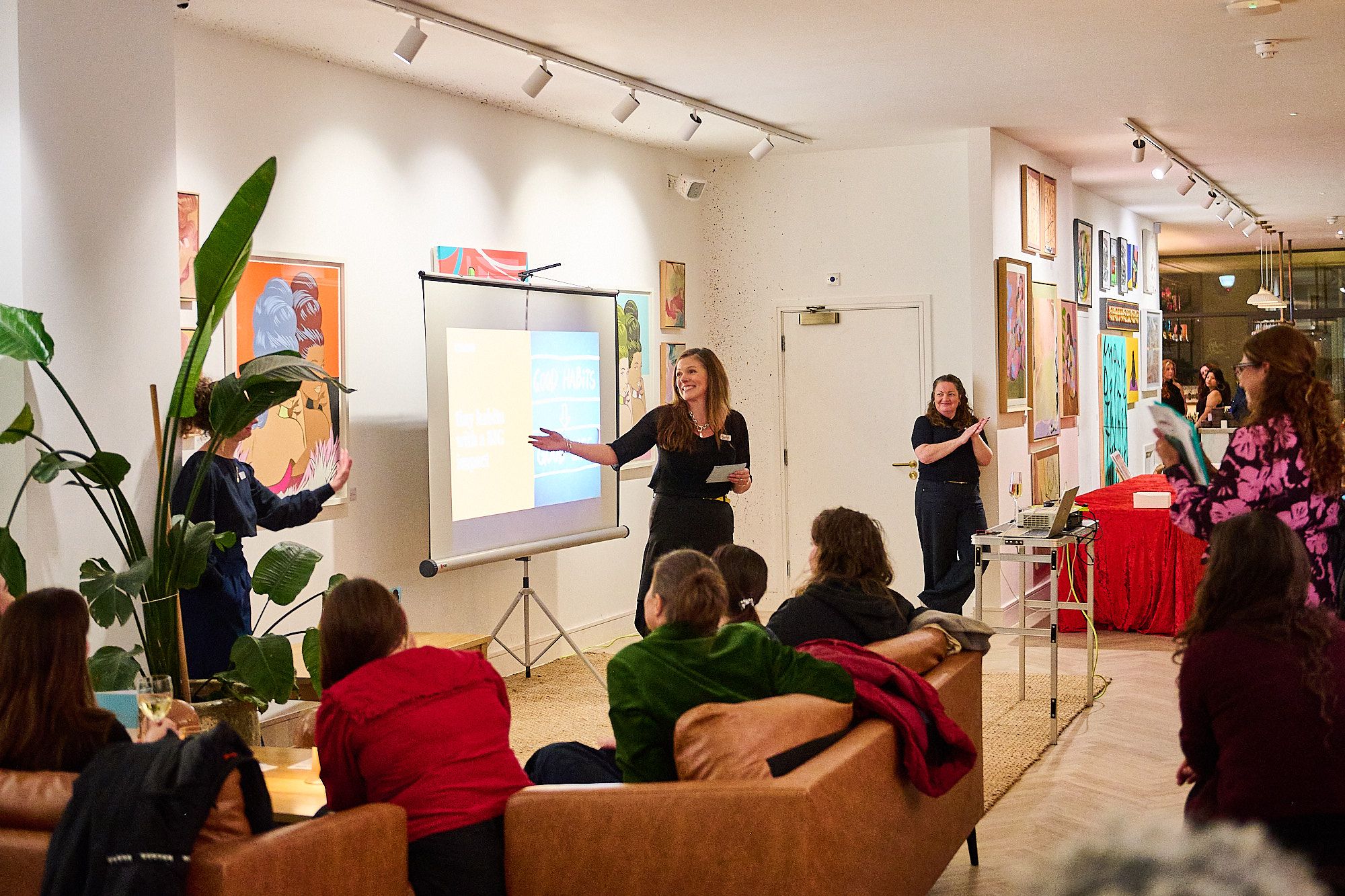 Hannah having a speech