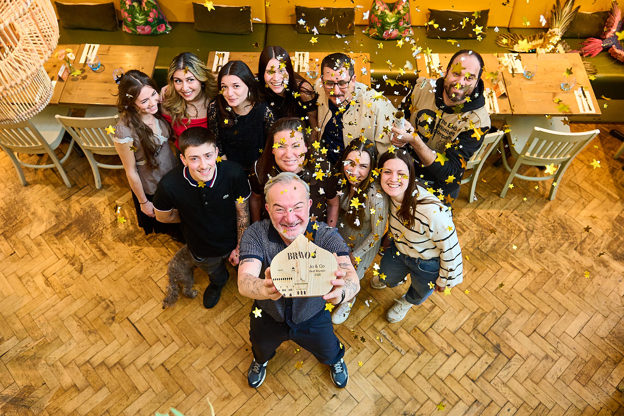 Jo and Co celebrating their win at the 2026 BRAVO Awards. 