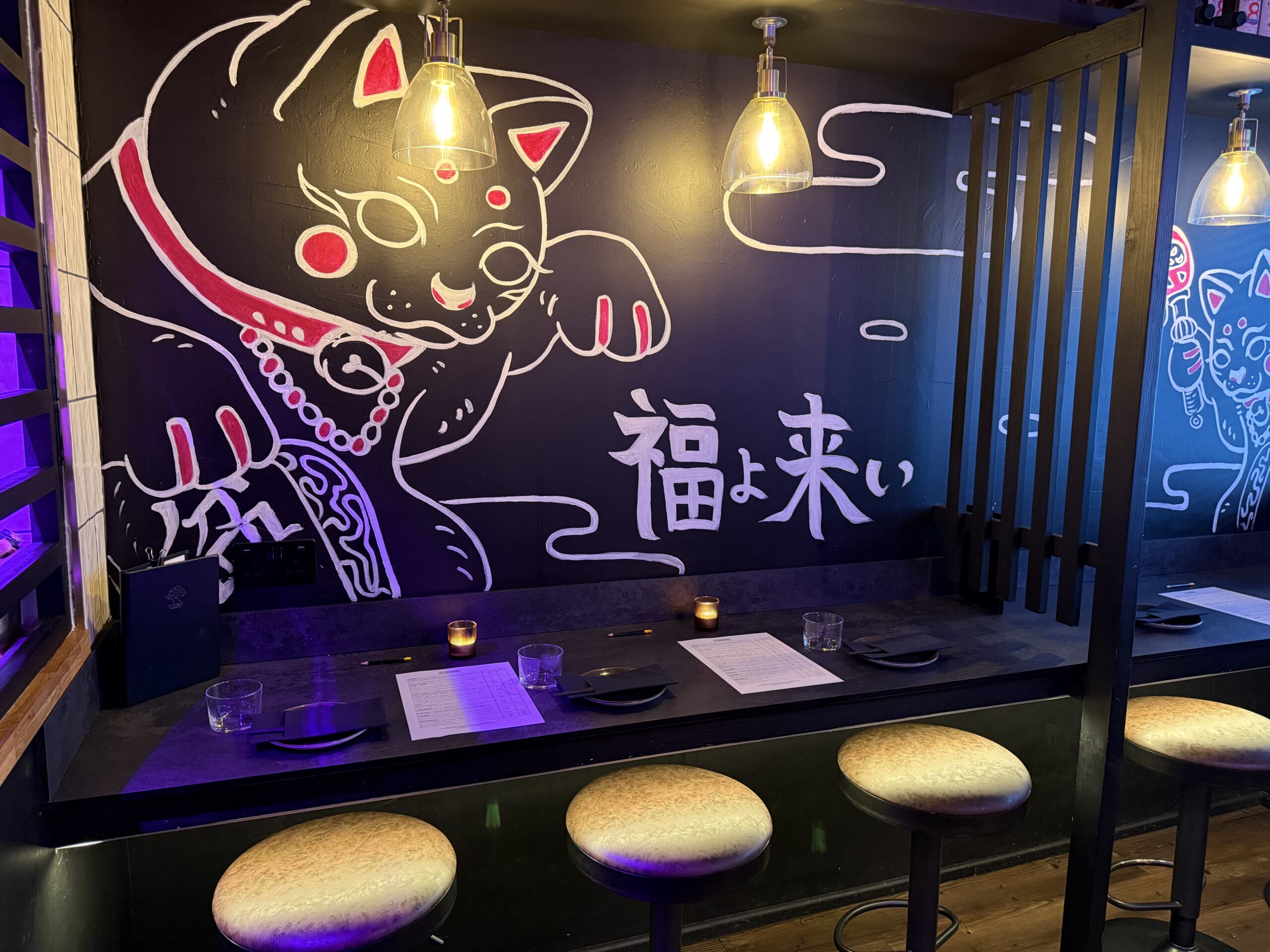 Tokyo inflences. artwork at Bonsai PLant Kitchen