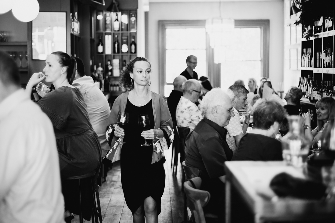 Fourth and Church, Anna hosting a wine tasting event. 