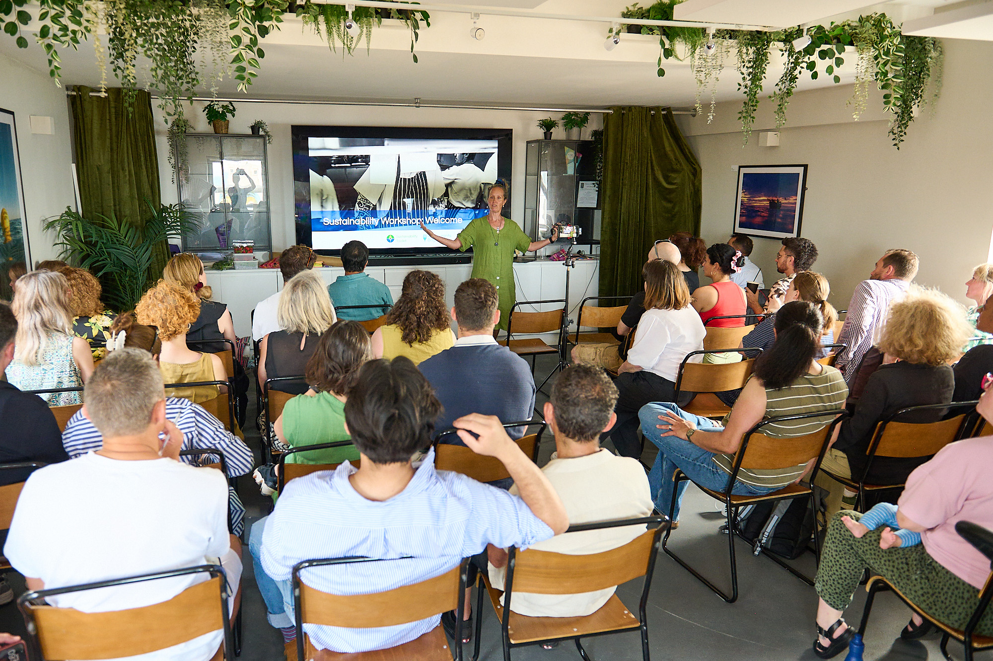 attendees observing the guest speakers at this months hospitality workshop