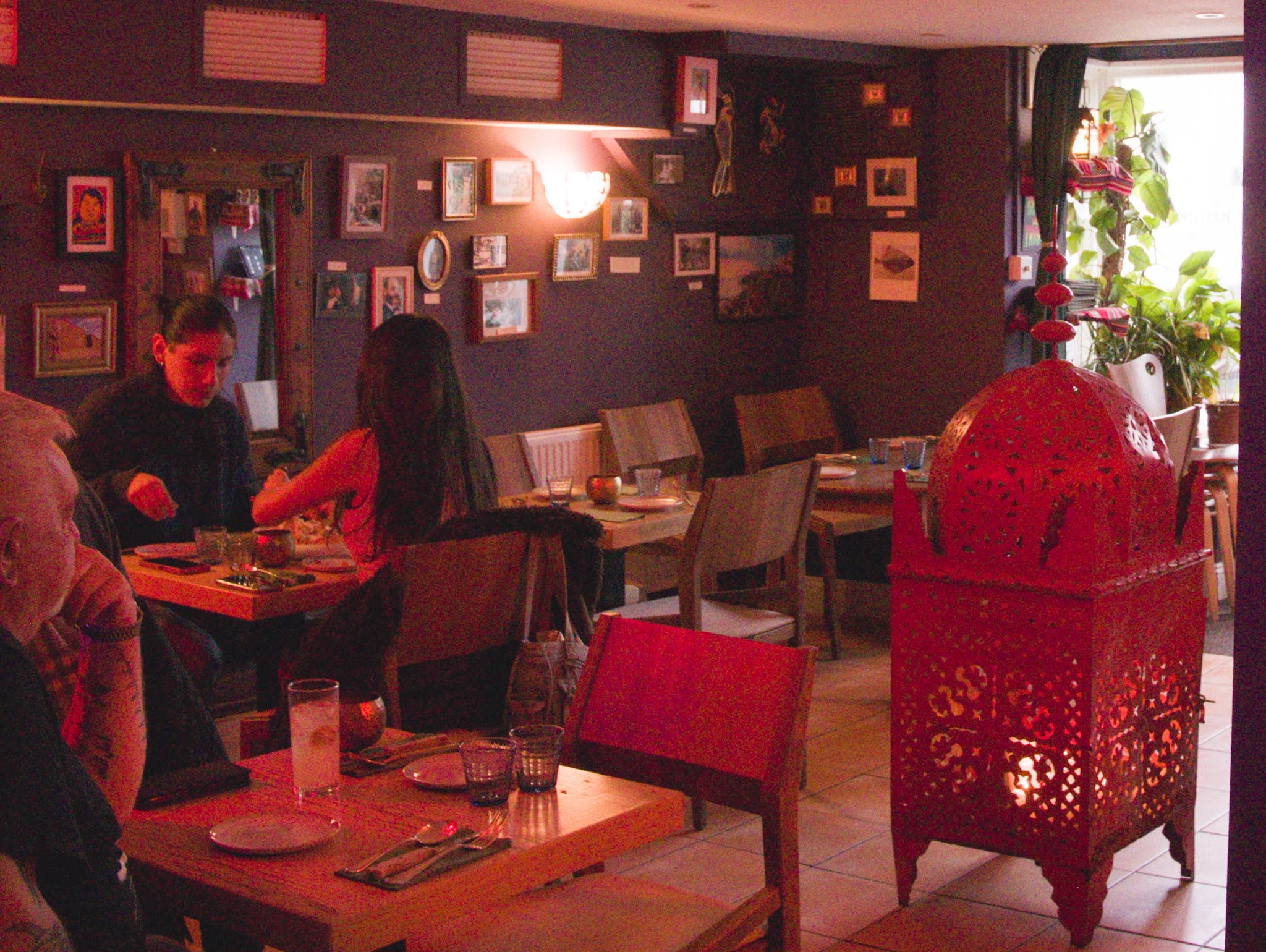 The inside of Lima Nikkei . red restaurant interior