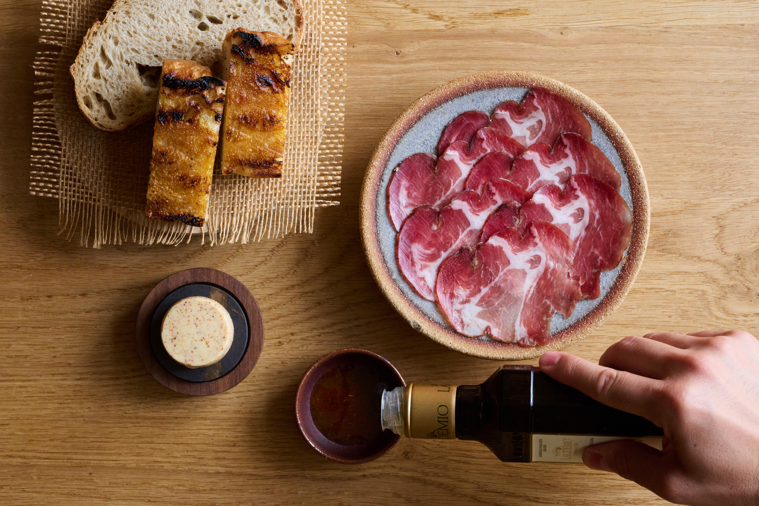 Ewan Waller interview. Charcuterie and bread at Mare restaurant in Hove