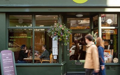exterior shot of the people walking by terre a terre