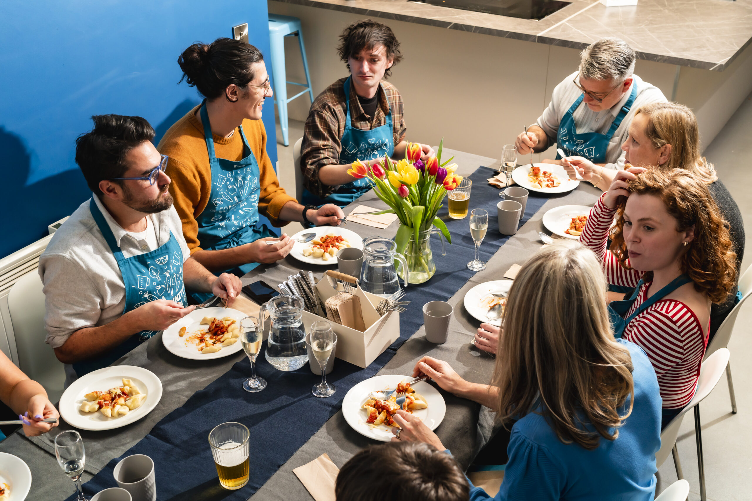 Brighton and Hove Community Kitchen cooking class with about 8 people
