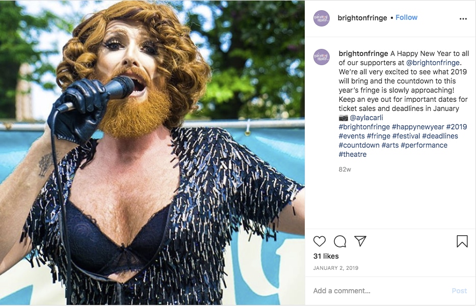 Brighton fringe performer