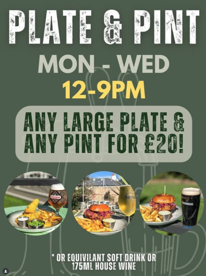 Plate and Pint at Belltower pub, Kemptown - Brighton. 