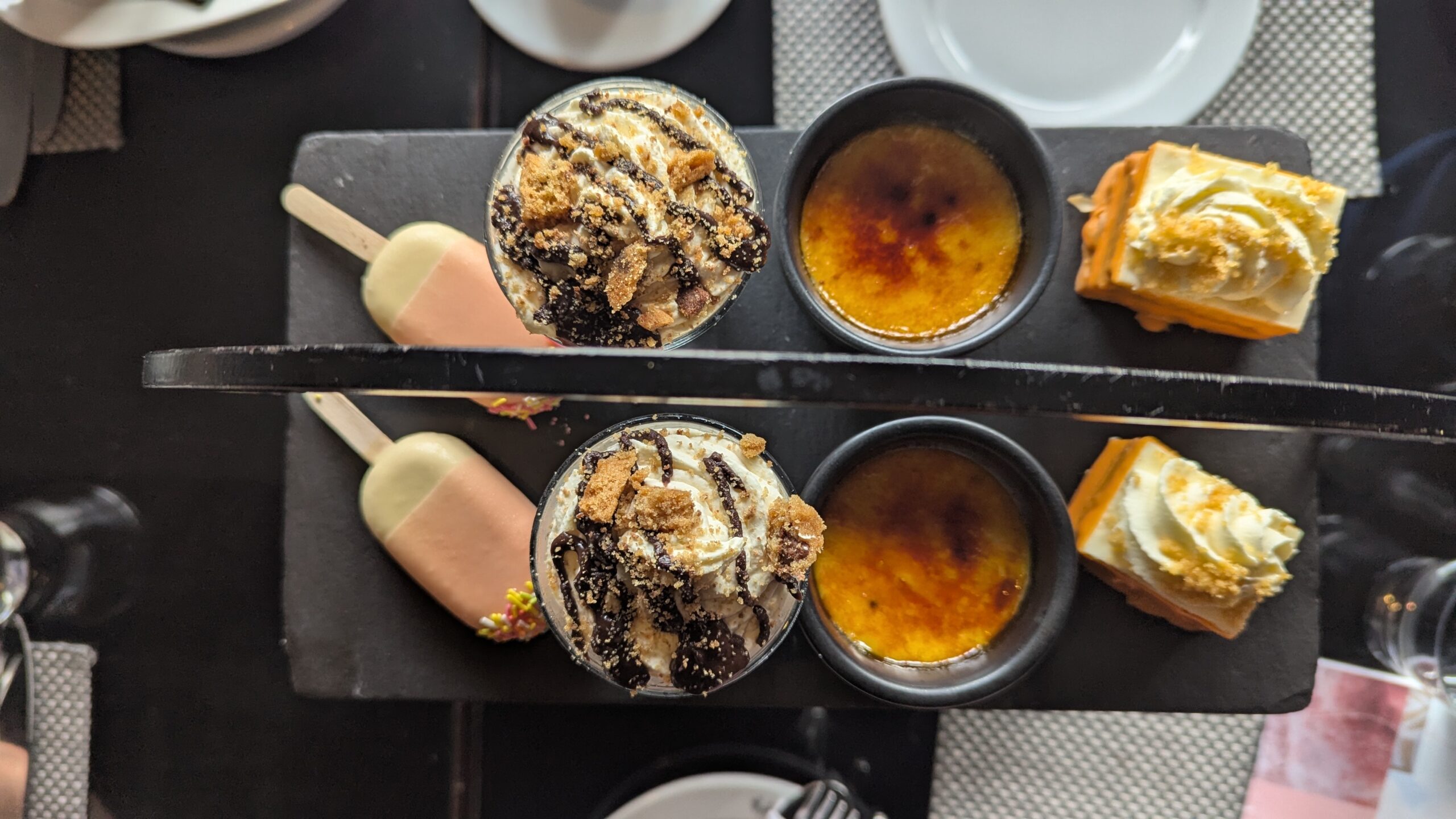 top of the Malmaison afternoon tea tray, delicious sweet cakes 