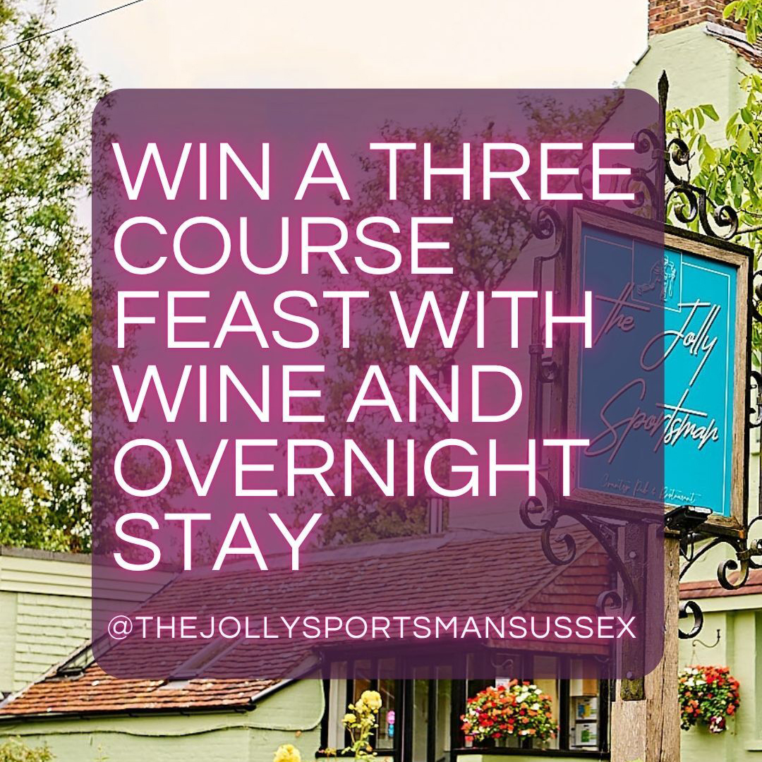 win a three course feast with wine and overnight stay