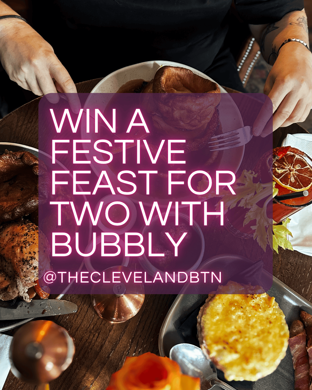 win a festive feast for two with bubbly 