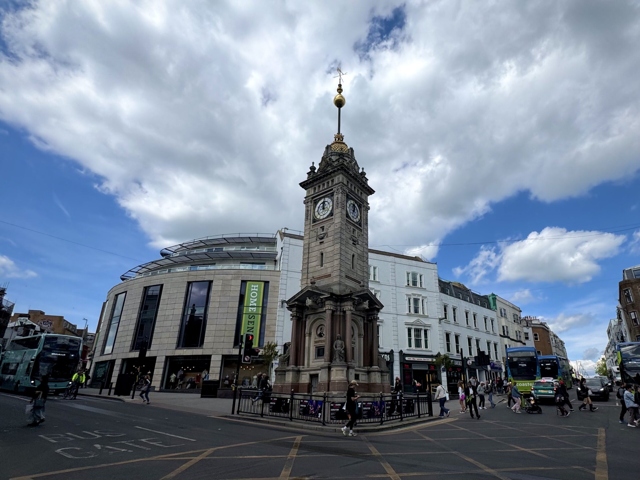 The Clock Tower in Central Brighton, which is a central area for shopping in Brighton